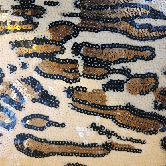 Leopard Print Sequin Brown Tan Leopard Animal Print Throw Pillow Home Decor 15" - Picture 5 of 7